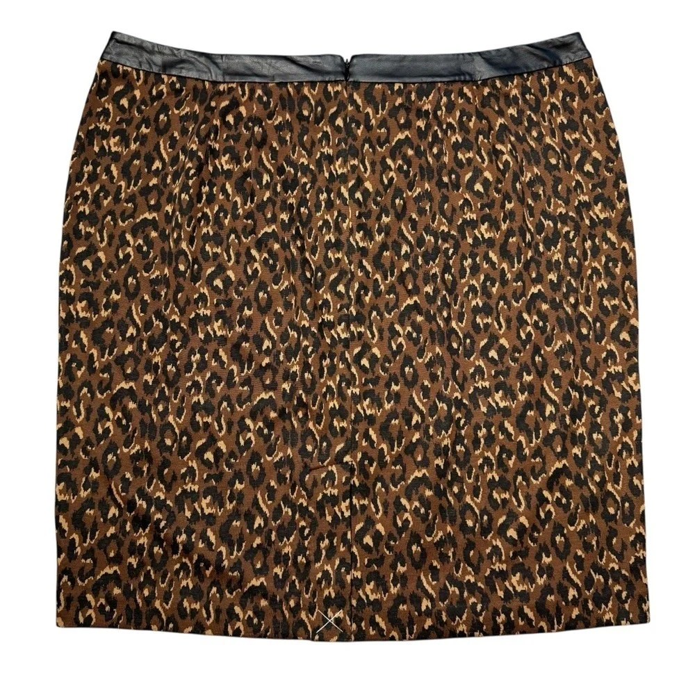 NWT New Talbots Jacquard Pencil Fall Leopard Skirt Size 18WP